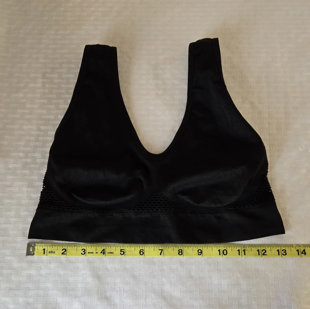 Black Bralette With Mesh Detail
